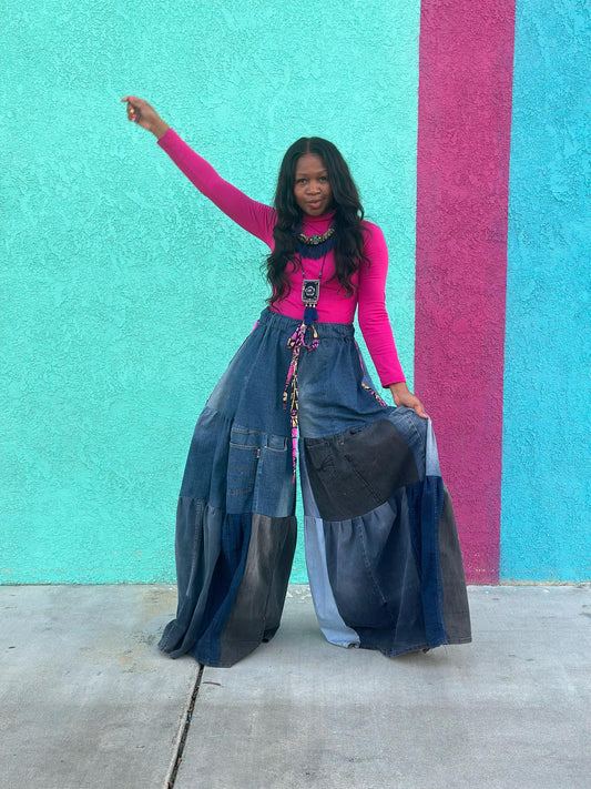 Upcycled Zamani Wide-Leg Jeans – Handmade in South Africa