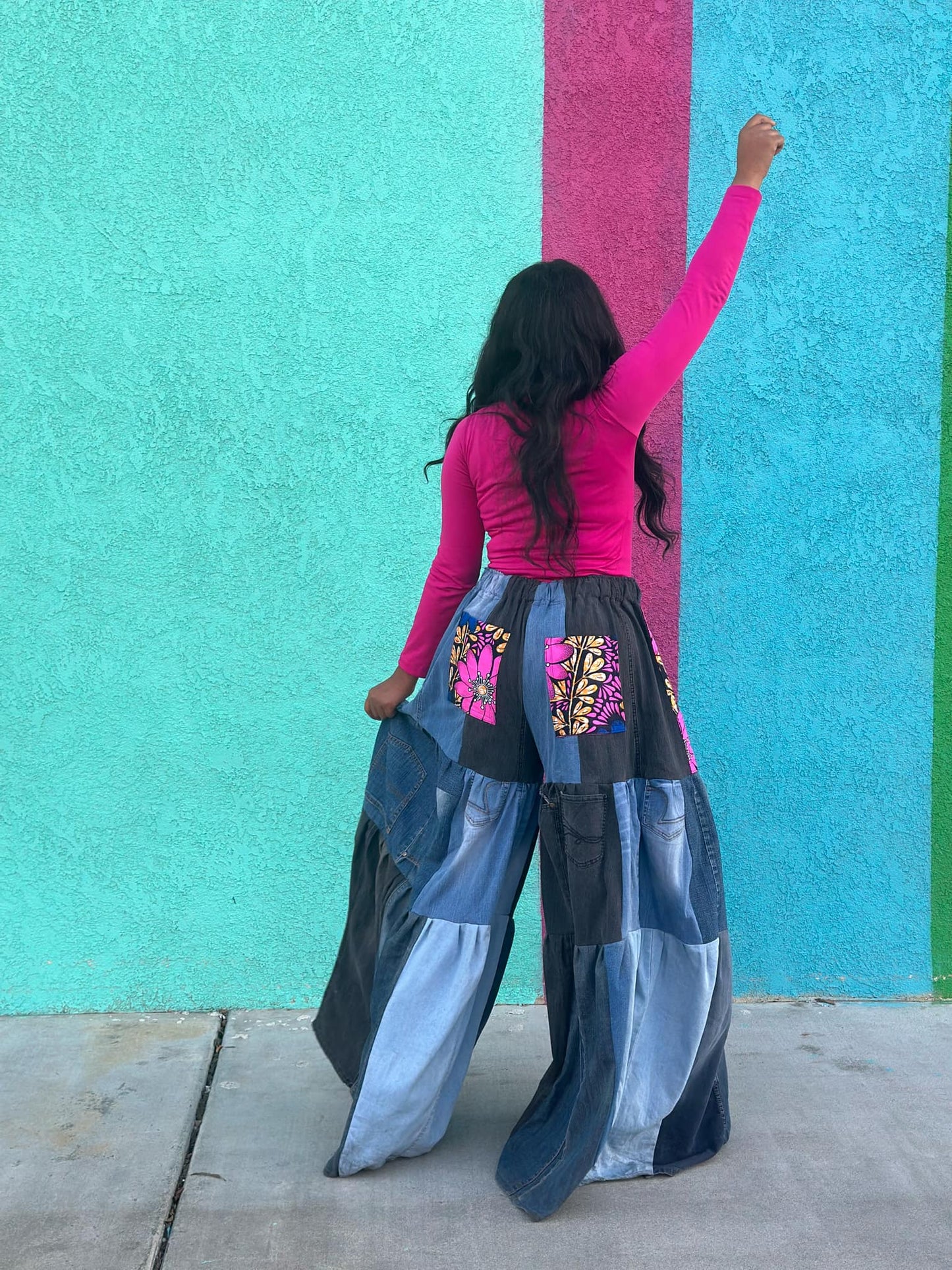 Upcycled Zamani Wide-Leg Jeans – Handmade in South Africa