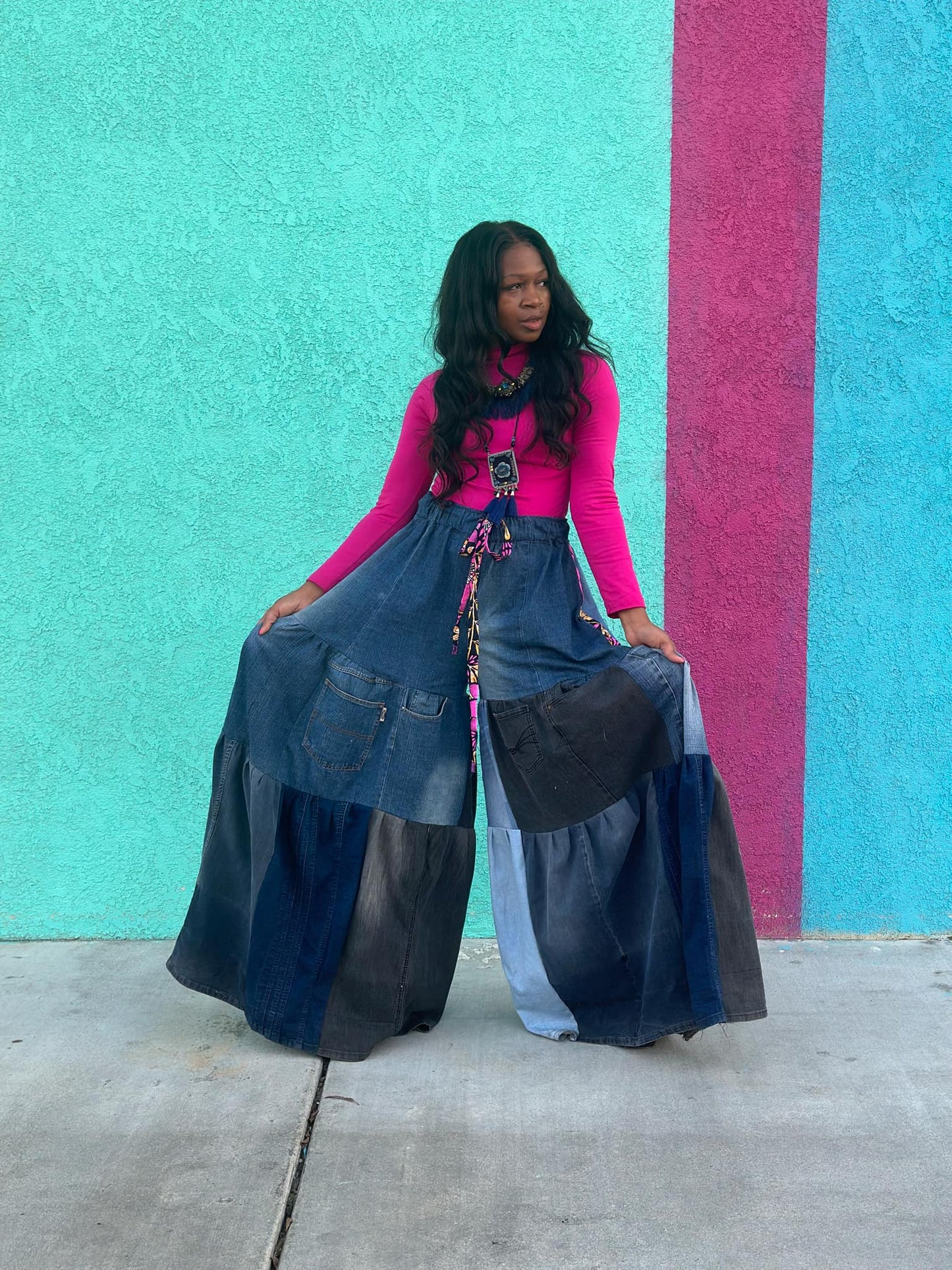 Upcycled Zamani Wide-Leg Jeans – Handmade in South Africa